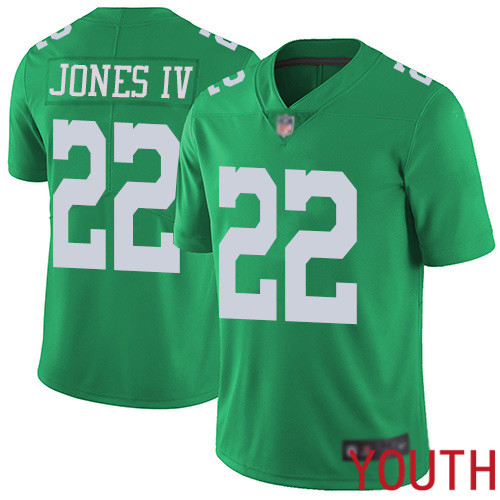 Youth Philadelphia Eagles 22 Sidney Jones Limited Green Rush Vapor Untouchable NFL Jersey Football
